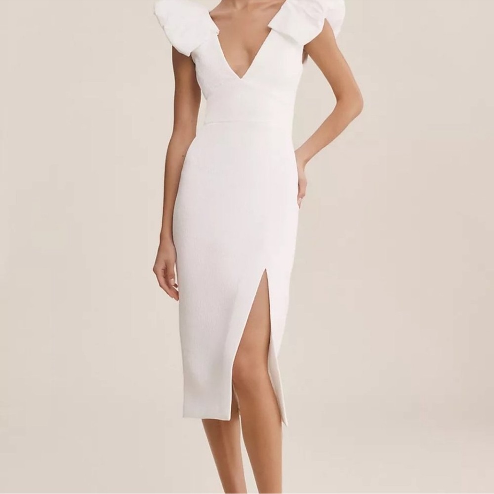 Rebecca Vallance Puff Sleeve Midi Dress